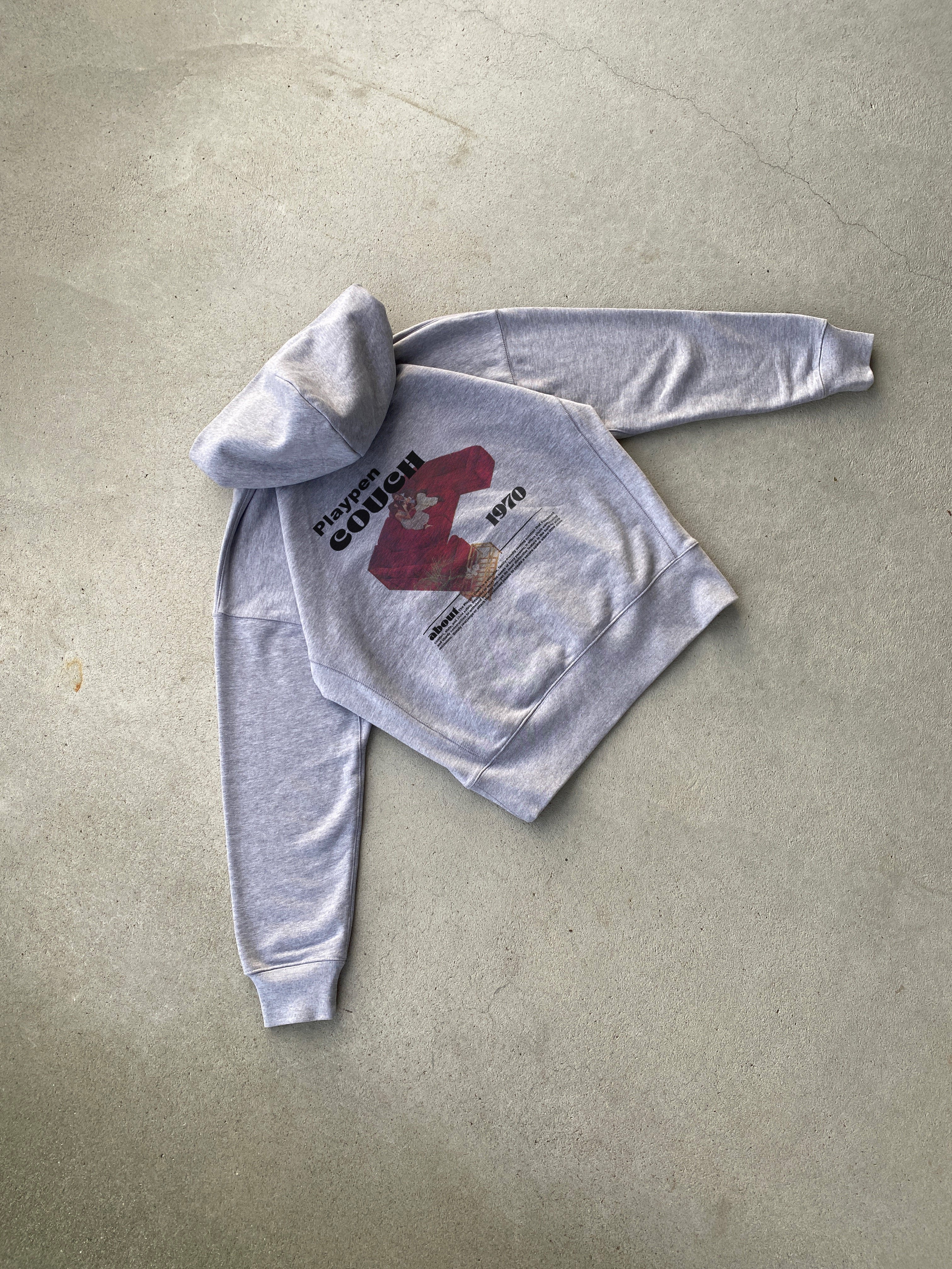 red couch hoodie