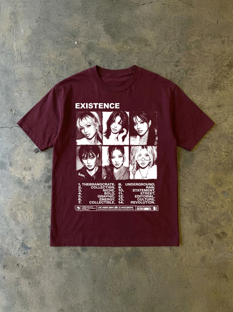 existence maroon tee