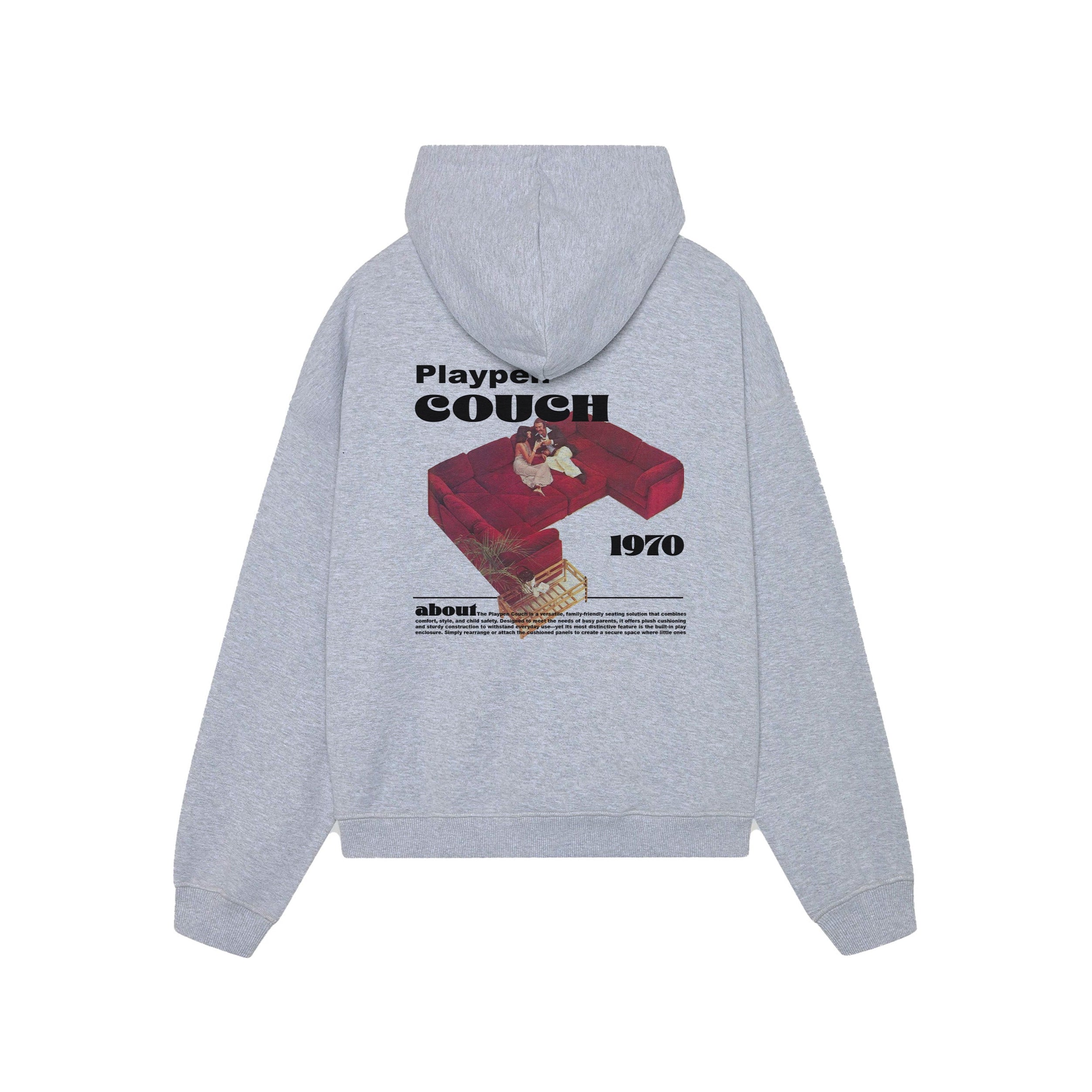 red couch hoodie