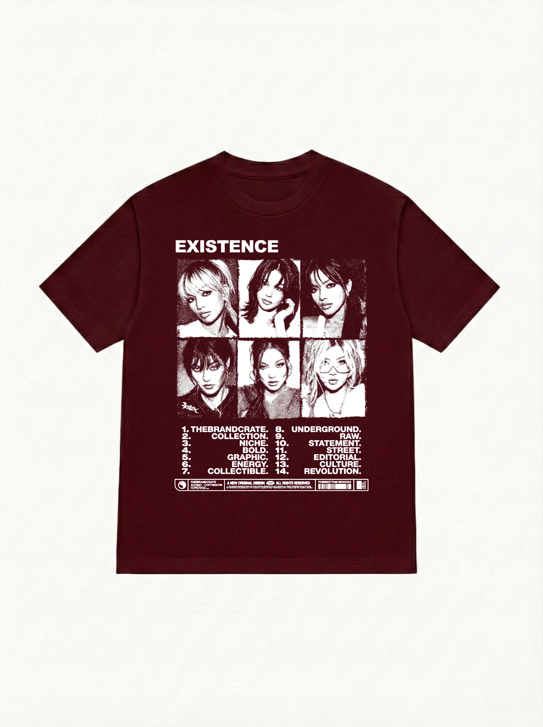 existence maroon tee