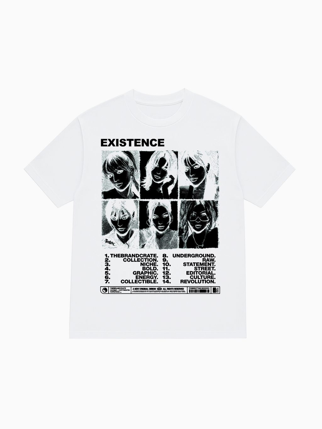existence tee white