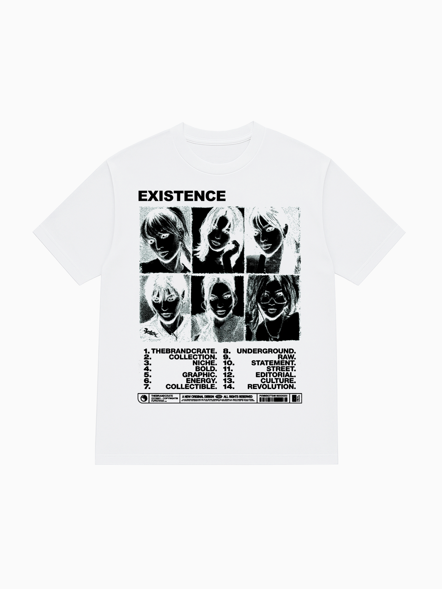 existence tee white