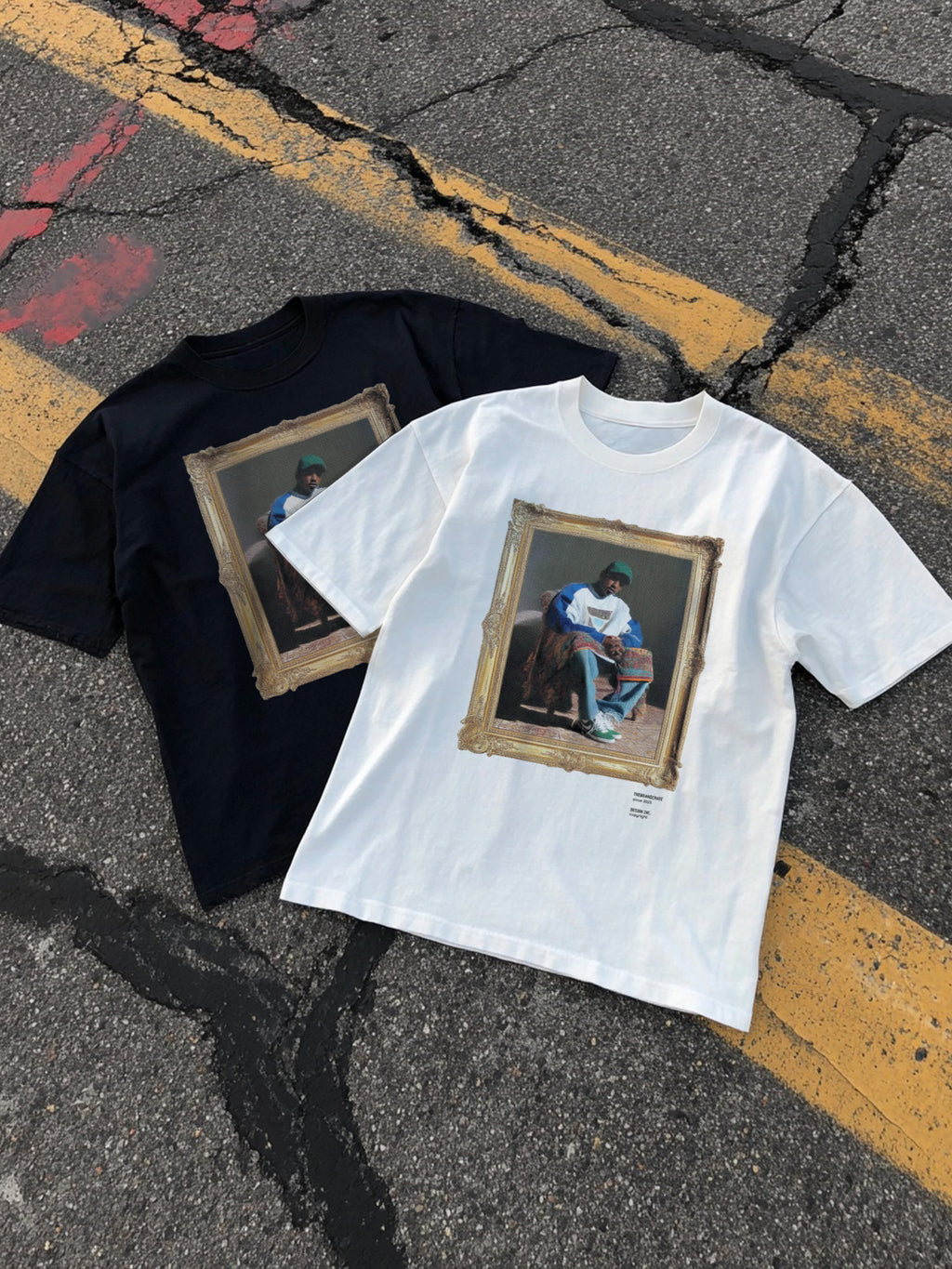 portrait white tee